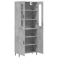 Credenza cassettiera mobile contenitore organizer cucina soggiorno salotto alto 695 x 34 x 180 cm legno ingegnerizzato grigio 02_0034578