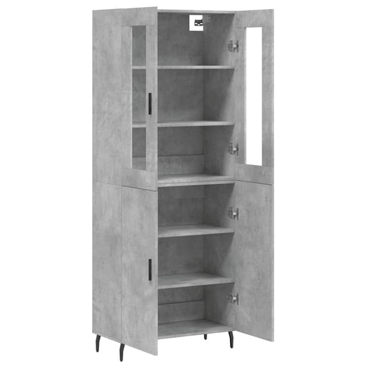 Credenza cassettiera mobile contenitore organizer cucina soggiorno salotto alto 695 x 34 x 180 cm legno ingegnerizzato grigio 02_0034578