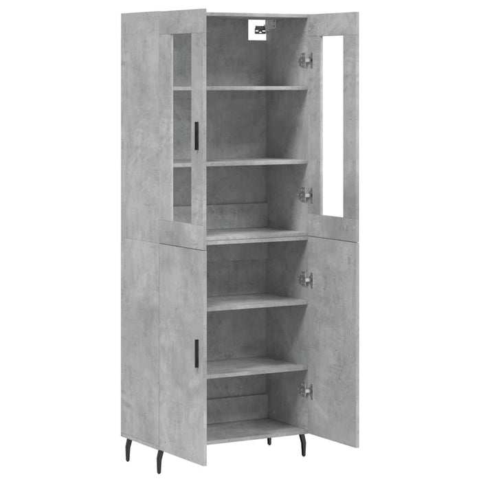 Credenza cassettiera mobile contenitore organizer cucina soggiorno salotto alto 695 x 34 x 180 cm legno ingegnerizzato grigio 02_0034578