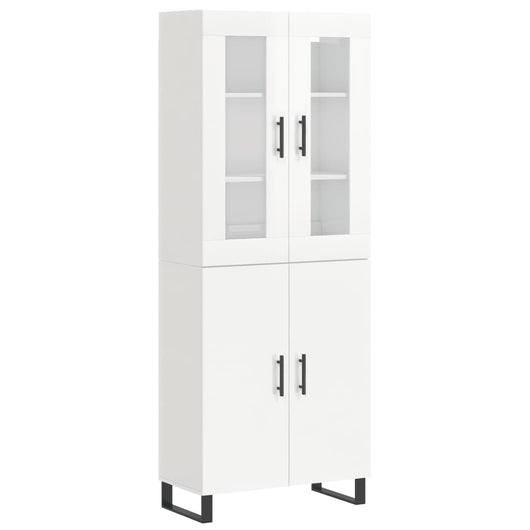 Credenza Bianco Lucido 69,5x34x180 cm in Legno Multistratocod mxl 125432