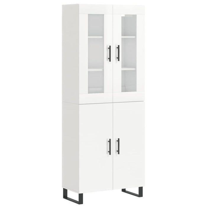 Credenza Bianco Lucido 69,5x34x180 cm in Legno Multistratocod mxl 125432