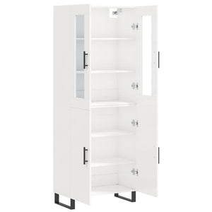 Credenza Bianco Lucido 69,5x34x180 cm in Legno Multistrato 3198235