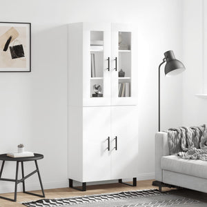 Credenza Bianco Lucido 69,5x34x180 cm in Legno Multistratocod mxl 125432