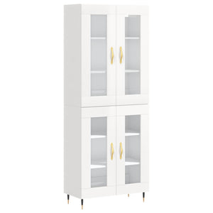 Credenza Bianco Lucido 69,5x34x180 cm in Legno Multistratocod mxl 78089