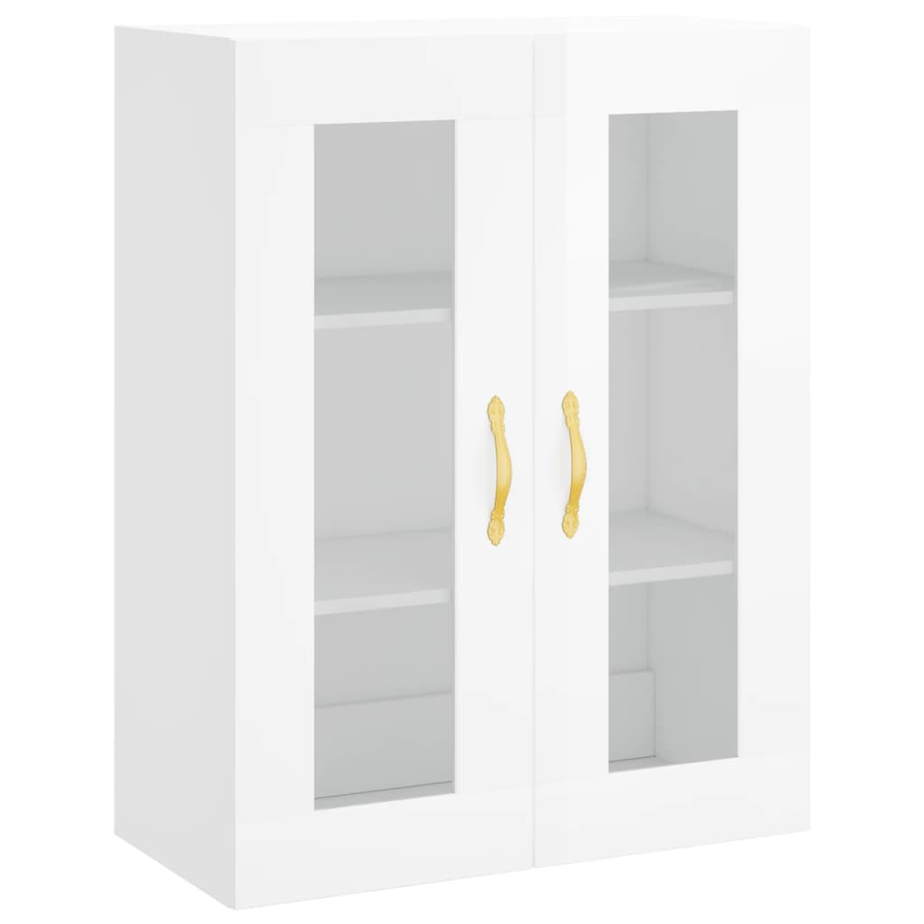 Credenza Bianco Lucido 69,5x34x180 cm in Legno Multistrato 3198259
