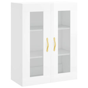 Credenza Bianco Lucido 69,5x34x180 cm in Legno Multistrato 3198259