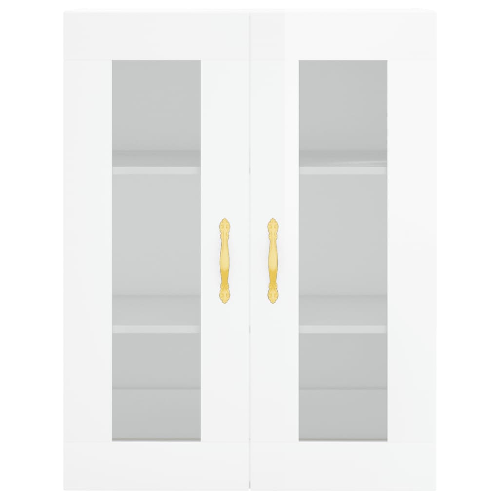 Credenza Bianco Lucido 69,5x34x180 cm in Legno Multistrato 3198259