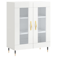 Credenza Bianco Lucido 69,5x34x180 cm in Legno Multistrato 3198259