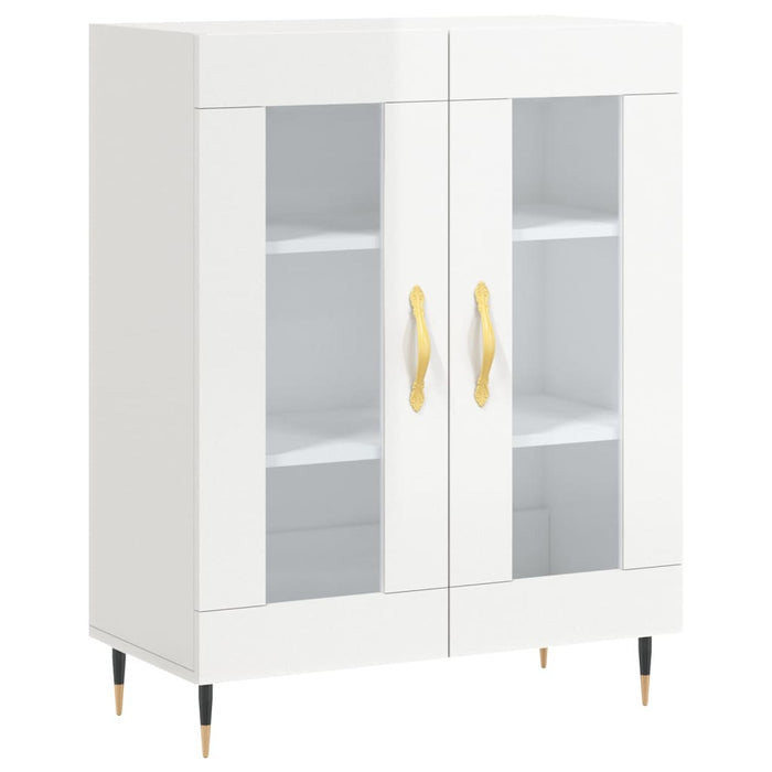 Credenza Bianco Lucido 69,5x34x180 cm in Legno Multistrato 3198259