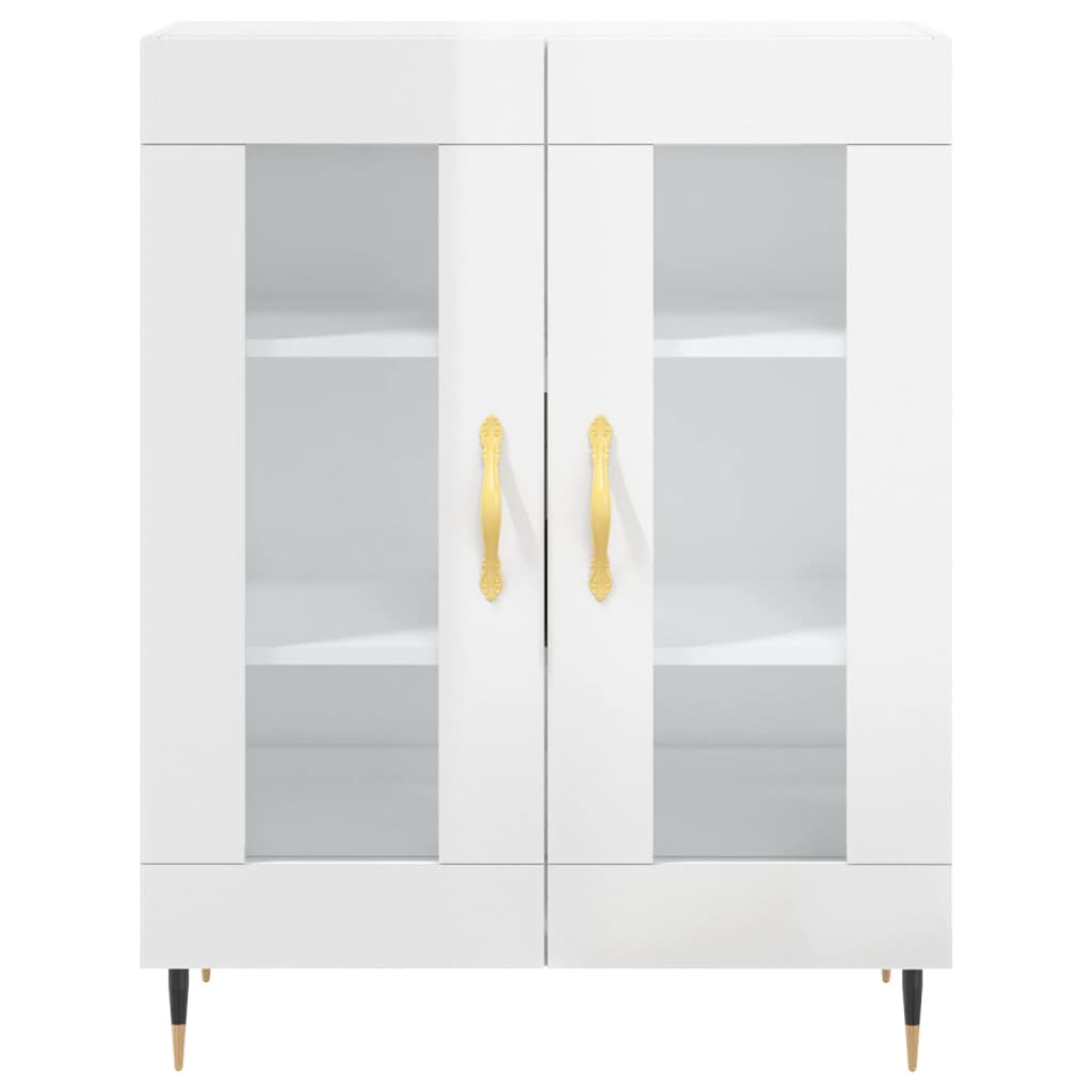 Credenza Bianco Lucido 69,5x34x180 cm in Legno Multistrato 3198259