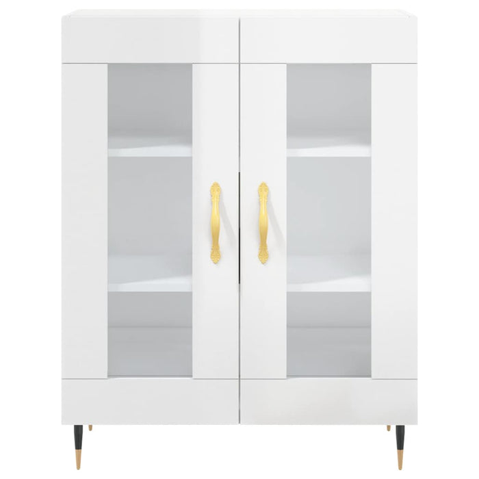 Credenza Bianco Lucido 69,5x34x180 cm in Legno Multistrato 3198259