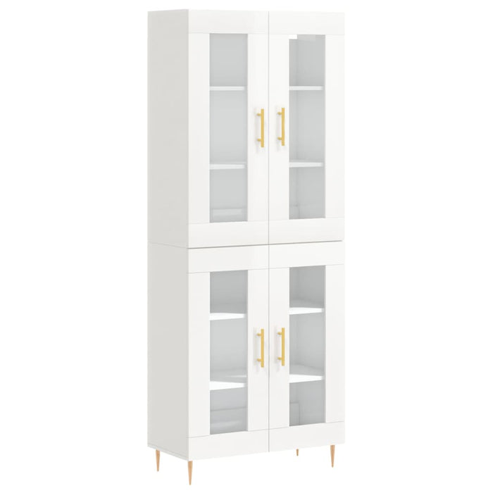 Credenza Bianco Lucido 69,5x34x180 cm in Legno Multistratocod mxl 77539