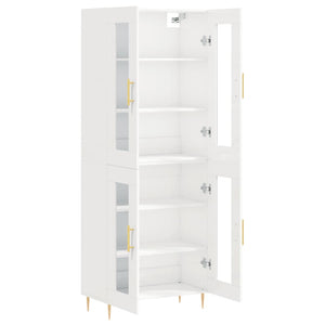 Credenza Bianco Lucido 69,5x34x180 cm in Legno Multistrato 3198267