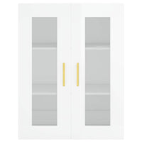 Credenza Bianco Lucido 69,5x34x180 cm in Legno Multistrato 3198267