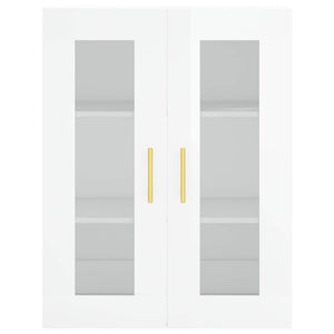 Credenza Bianco Lucido 69,5x34x180 cm in Legno Multistrato 3198267