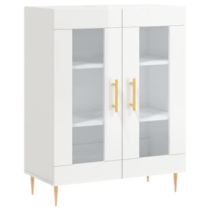 Credenza Bianco Lucido 69,5x34x180 cm in Legno Multistrato 3198267