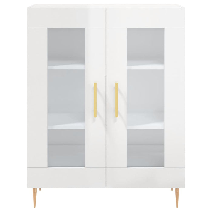 Credenza Bianco Lucido 69,5x34x180 cm in Legno Multistrato 3198267
