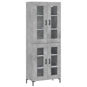 Credenza-Buffet-Armadio da cucina Grigio Cemento 69,5x34x180 cm in Legno Multistrato 584834