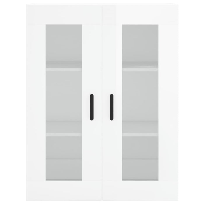 Credenza Bianco Lucido 69,5x34x180 cm in Legno Multistrato 3198283