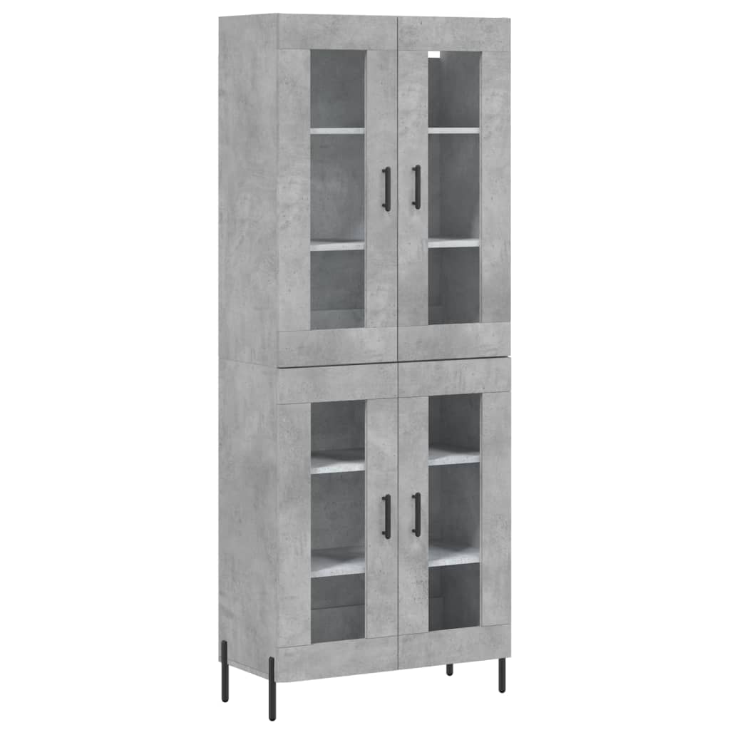 Credenza cassettiera mobile contenitore organizer cucina soggiorno salotto alto 695 x 34 x 180 cm legno ingegnerizzato grigio 02_0034697