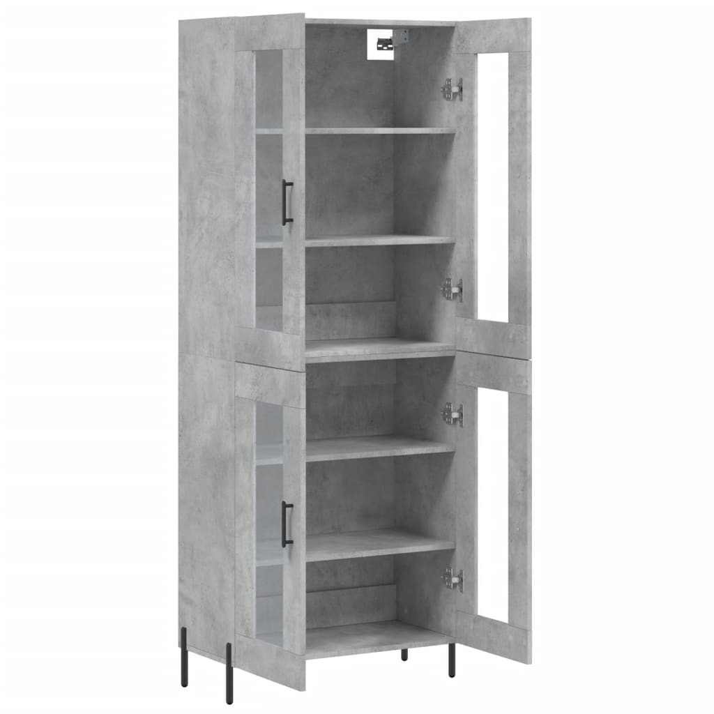 Credenza cassettiera mobile contenitore organizer cucina soggiorno salotto alto 695 x 34 x 180 cm legno ingegnerizzato grigio 02_0034697