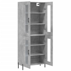 Credenza cassettiera mobile contenitore organizer cucina soggiorno salotto alto 695 x 34 x 180 cm legno ingegnerizzato grigio 02_0034697