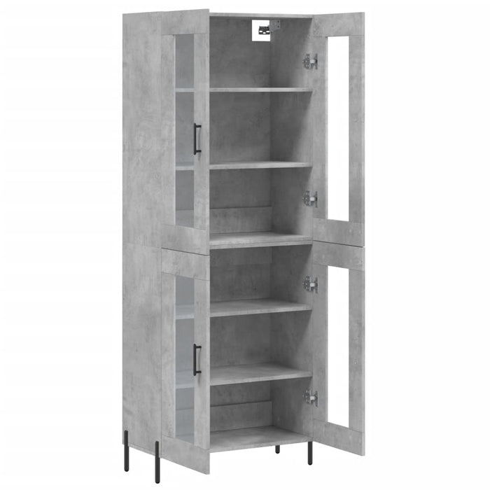 Credenza cassettiera mobile contenitore organizer cucina soggiorno salotto alto 695 x 34 x 180 cm legno ingegnerizzato grigio 02_0034697