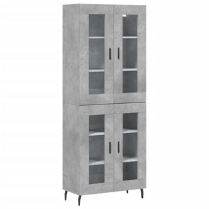 Credenza Grigio Cemento 69,5x34x180 cm in Legno Multistrato 3198293