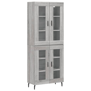 Credenza Grigio Sonoma 69,5x34x180 cm in Legno Multistrato 3198295