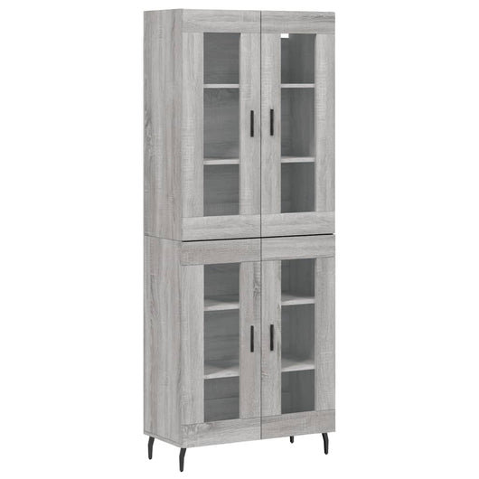 Credenza Grigio Sonoma 69,5x34x180 cm in Legno Multistrato 3198295