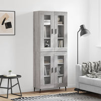 vidaXL Credenza Grigio Sonoma 69,5x34x180 cm in Legno Multistrato