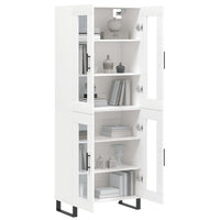 Credenza-Buffet-Armadio da cucina Bianca 69,5x34x180 cm in Legno Multistrato 992893