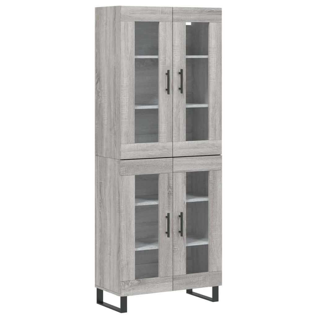 Credenza Grigio Sonoma 69,5x34x180 cm in Legno Multistrato 3198303