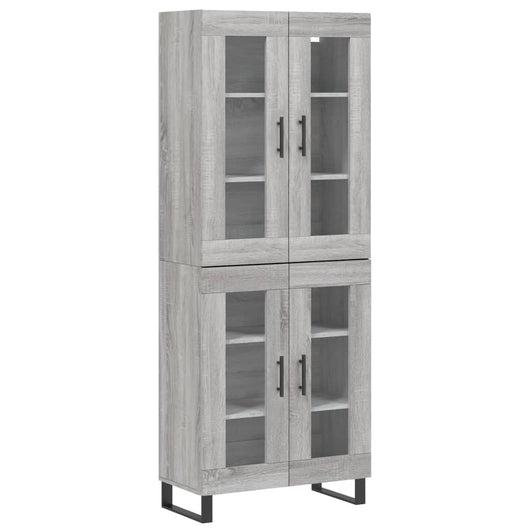 Credenza Grigio Sonoma 69,5x34x180 cm in Legno Multistrato 3198303