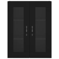 Credenza Nera 69,5x34x180 cm in Legno Multistrato 3198306