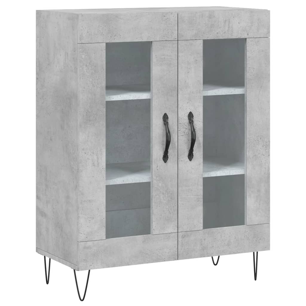 vidaXL Credenza Grigio Cemento 69,5x34x180 cm in Legno Multistrato
