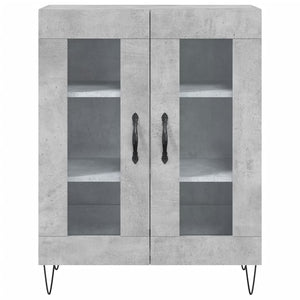 vidaXL Credenza Grigio Cemento 69,5x34x180 cm in Legno Multistrato