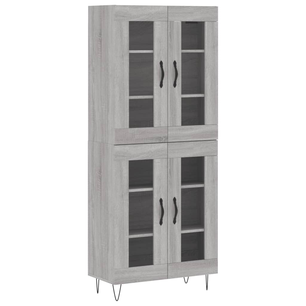 Credenza Grigio Sonoma 69,5x34x180 cm in Legno Multistrato 3198311
