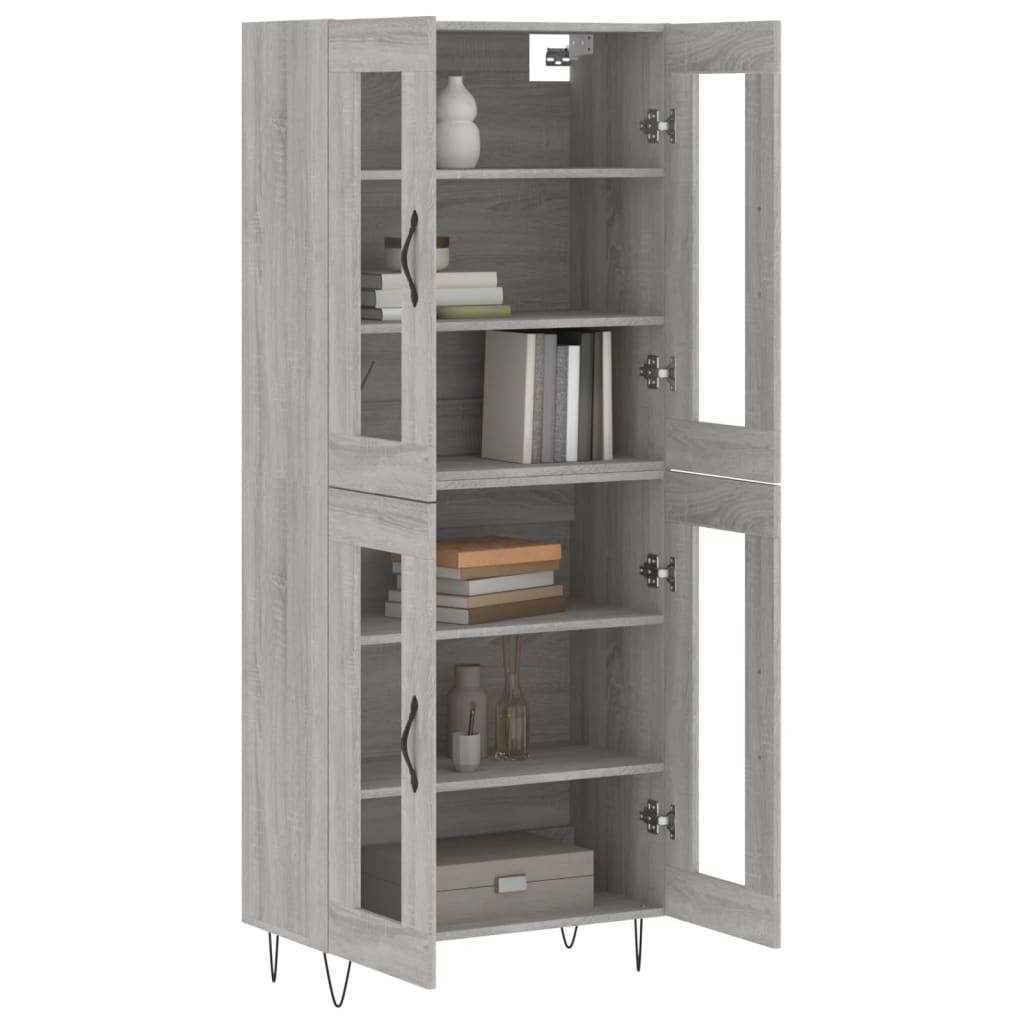 Credenza Grigio Sonoma 69,5x34x180 cm in Legno Multistrato 3198311