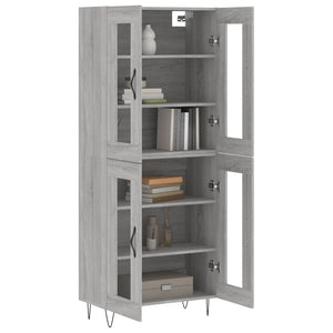 Credenza Grigio Sonoma 69,5x34x180 cm in Legno Multistrato 3198311