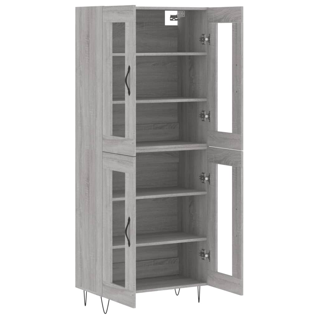Credenza Grigio Sonoma 69,5x34x180 cm in Legno Multistrato 3198311