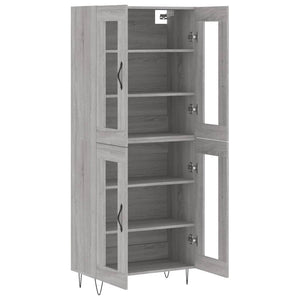 Credenza Grigio Sonoma 69,5x34x180 cm in Legno Multistrato 3198311