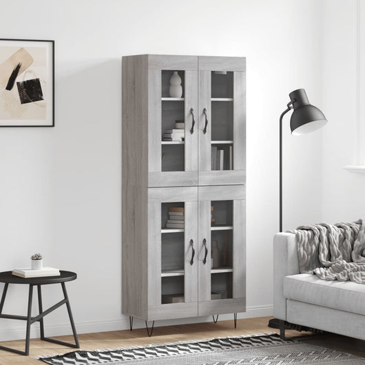 Credenza Grigio Sonoma 69,5x34x180 cm in Legno Multistrato 3198311