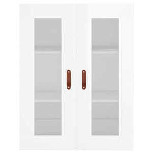 Credenza Bianco Lucido 69,5x34x180 cm in Legno Multistrato 3198315