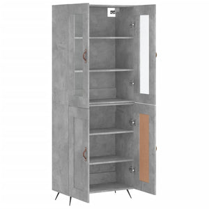 Credenza Grigio Cemento 69,5x34x180 cm in Legno Multistrato 3198317