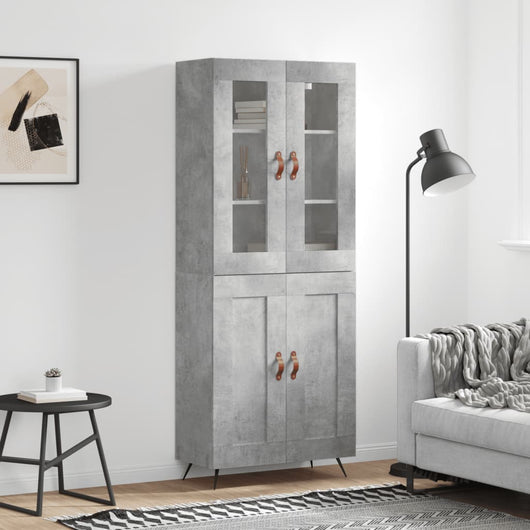Credenza Grigio Cemento 69,5x34x180 cm in Legno Multistratocod mxl 77574