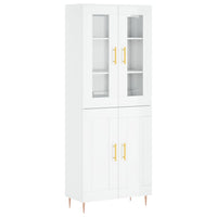 Credenza Bianco Lucido 69,5x34x180 cm in Legno Multistrato 3198331