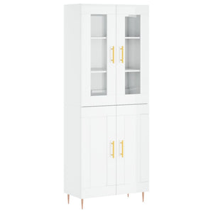 Credenza Bianco Lucido 69,5x34x180 cm in Legno Multistrato 3198331