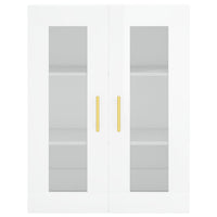 Credenza Bianco Lucido 69,5x34x180 cm in Legno Multistrato 3198331