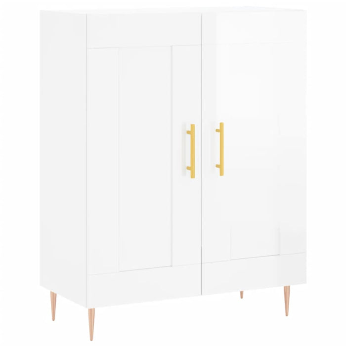 Credenza Bianco Lucido 69,5x34x180 cm in Legno Multistrato 3198331